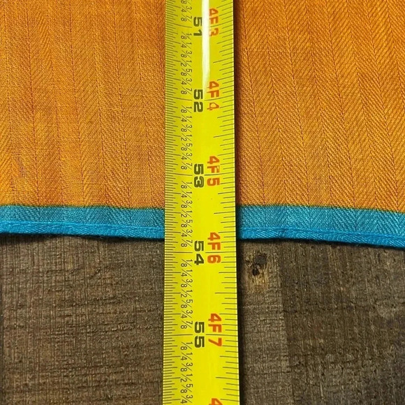 Ruyi Scarf Boho Cottagecore 100% Polyester Orange Artsy decoration 53x54 inches - Picture 3 of 6